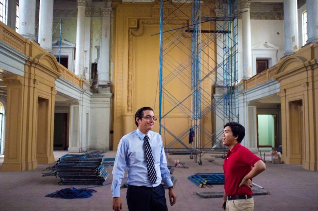 With Mr. Jeremy Barns, the Director of the National Museum, as I interviewed him inside the old Session Hall being restored. Mr. Barns' leadership has been instrumental in the many positive developments in the National Museum. We owe him much for his vision and leadership. 