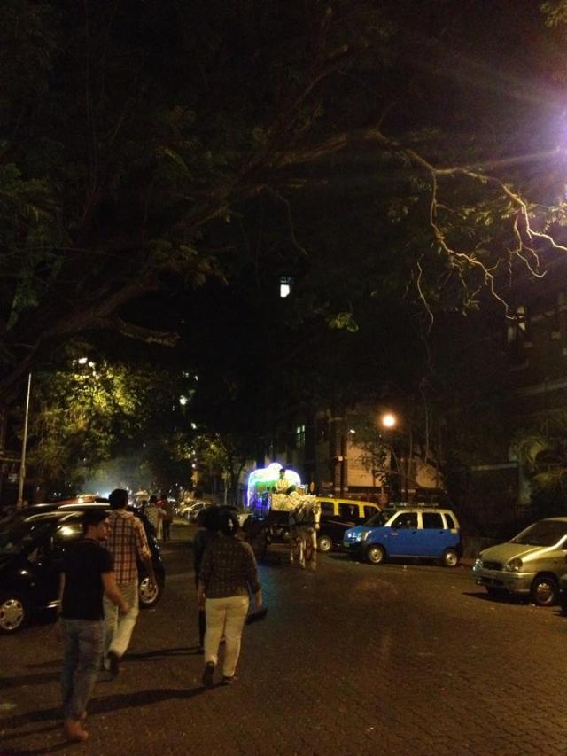 A tree-lined street at Colaba, South Bombay
