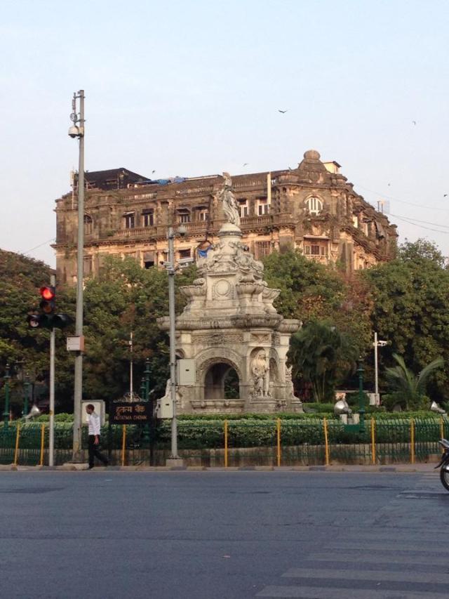 The ornate Flora Fountain is a heritage structure in Mumbai located on Martyr's Square.