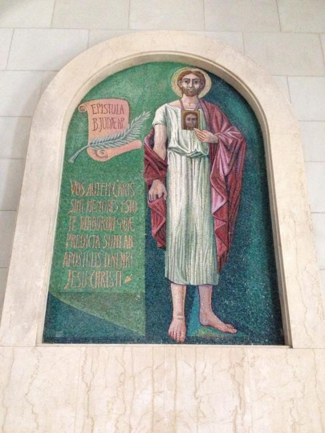 A mosaic of St. Jude in one of the side chapels. 